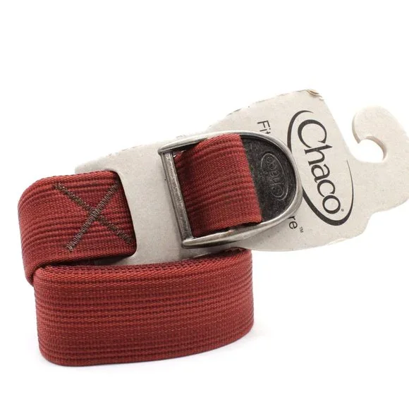 Chaco Webbing Belt Womens Casual Red Striped Reds Rouge Style Ring One Size